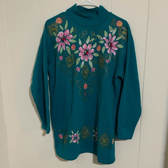 Vintage Cristin Stevens Sport Green Sweater - Picture 1 of 3